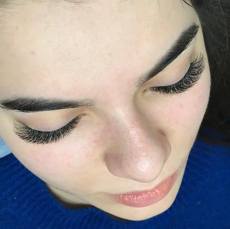 Close-up of eyes and lashes, beauty detail